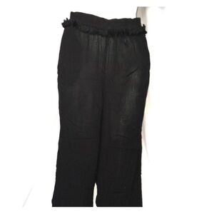 Top shop black capris with tassel accents